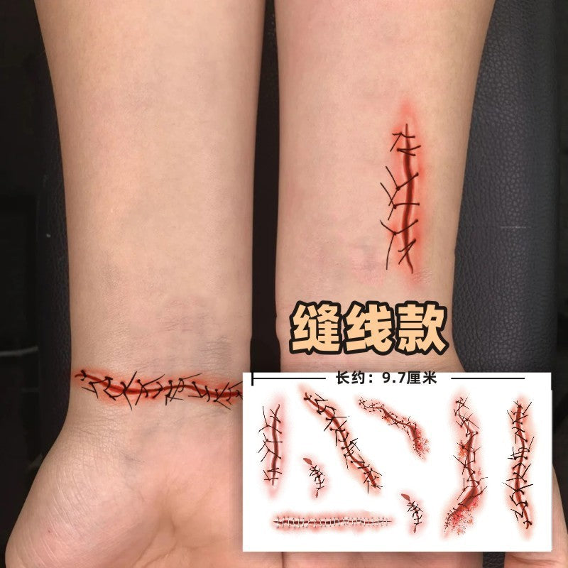 Wholesale  tattoo paste simulation bleeding fake wound bite  suture  party bar makeup face paste